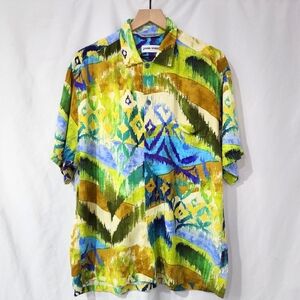 Jams World Men's Camp Shirt Size‎ M Multi-Colored Geo Beach Resortwear Cruise